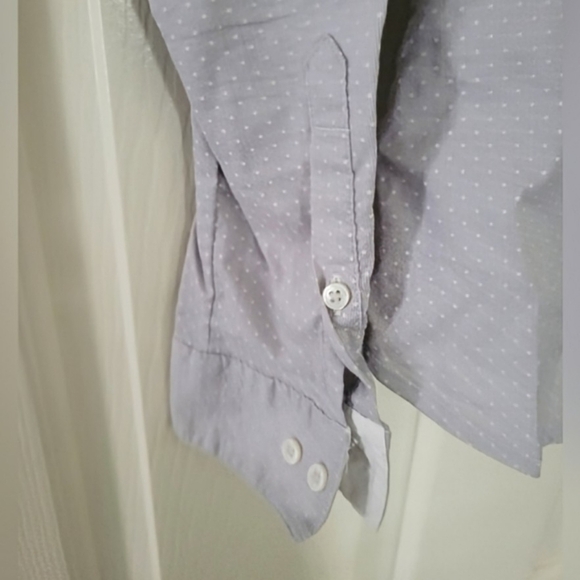 H&M Button Down Long Sleeve Gray Blouse | 10 - Picture 3 of 5